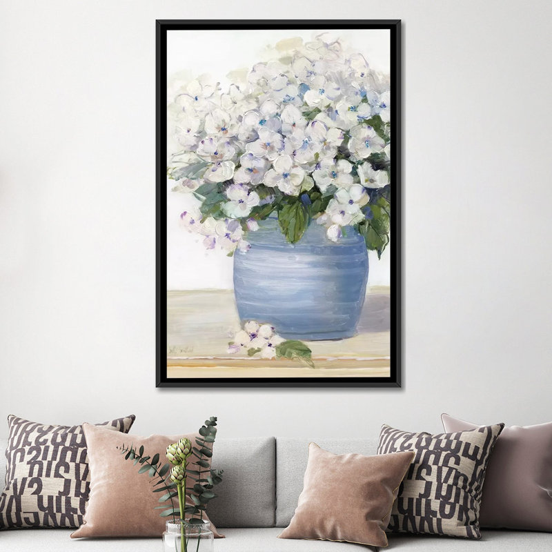« jolie lavande ii », impression sur toile, H 26 po x l 18 po x P 1,5 po, Toile avec cadre noir, Pas de tapis