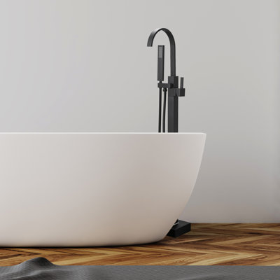 1 Handle Floor Clawfoot Tub Faucet with Diverter