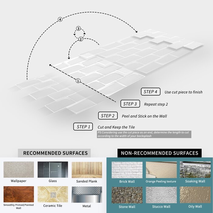 Art3d 12'' W x 12'' L Gel Peel and Stick Subway Tile & Reviews | Wayfair