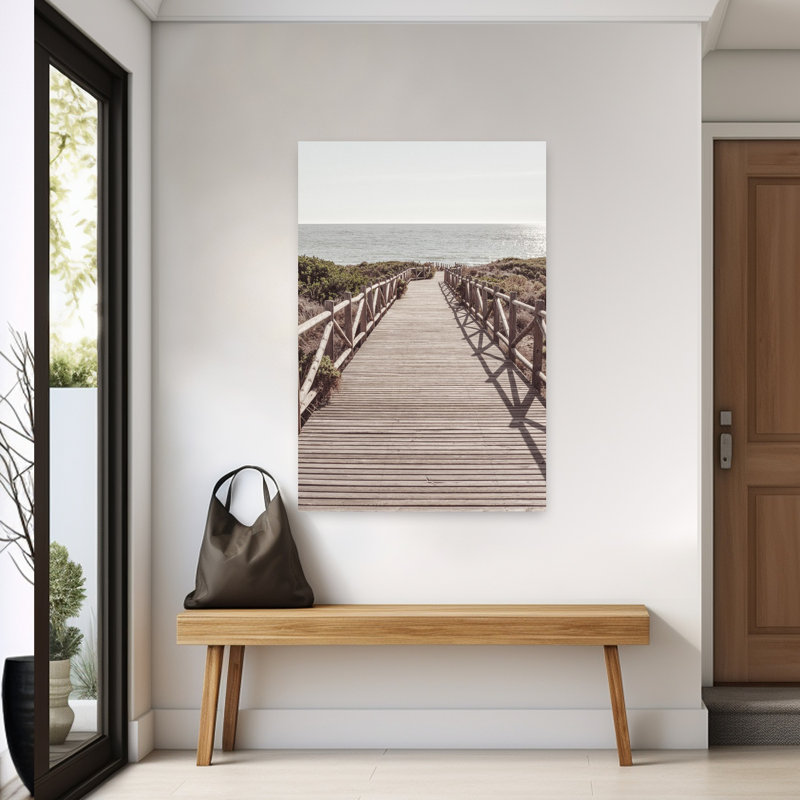 Art contemporain, paysage côtier abstrait, H 60 po x l 40 po