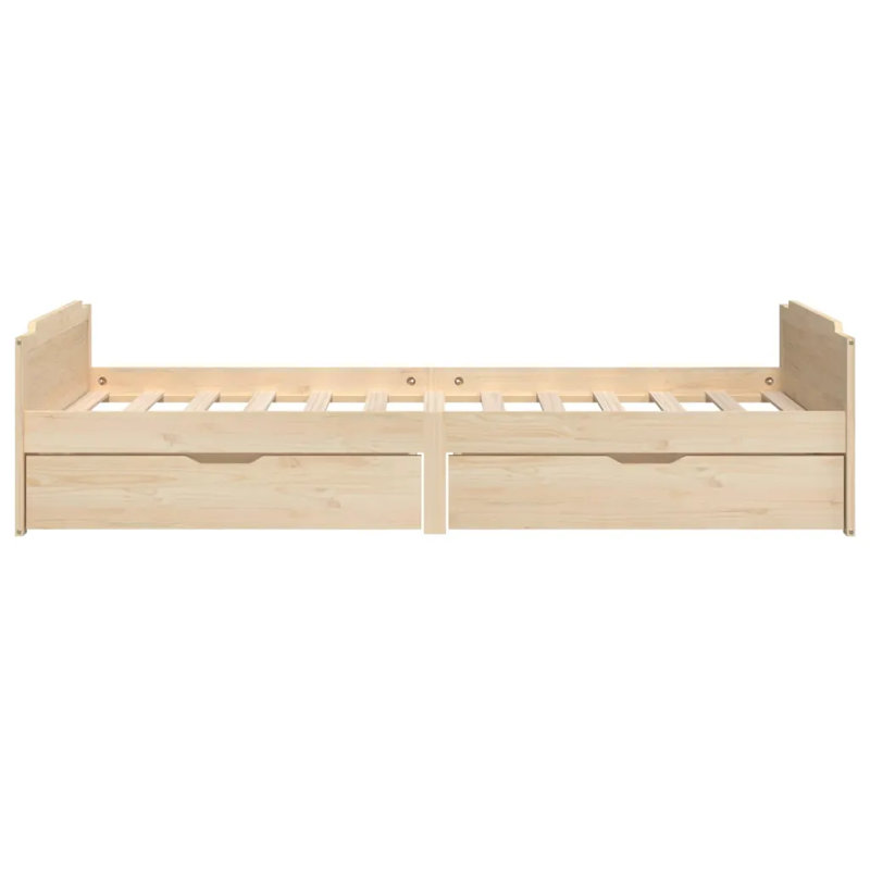 Addonis EU Single - 90 X 200 Cm Solid Wood Storage Bed, Wood