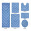 Ensemble de tapis pour salle de bain 5 pièces en coton 100% coton Hugo Premium 1990 GSM avec envers en latex anti-dérapant Hugo, certifié OEKO-TEX®, super absorbant et lavable à la machine, bleu foncé-1337008577-1337008598