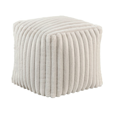 Corduroy Square Modern Pouf, Non-Slip Floor Footstool, 300Lbs Weight Load, 16"X16"X16" H Footstool With Surface, Limit