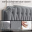 Upholstered Bed Frame with with Diamond Button-Tufted Headboard-910678840-911088199