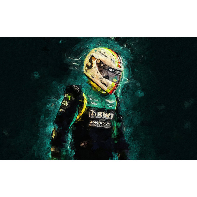 Sebastian Vettel 2 Formula One Racing Drivers Collection - Art Prints, 40cm H x 60cm W x 1.7cm D, Wood