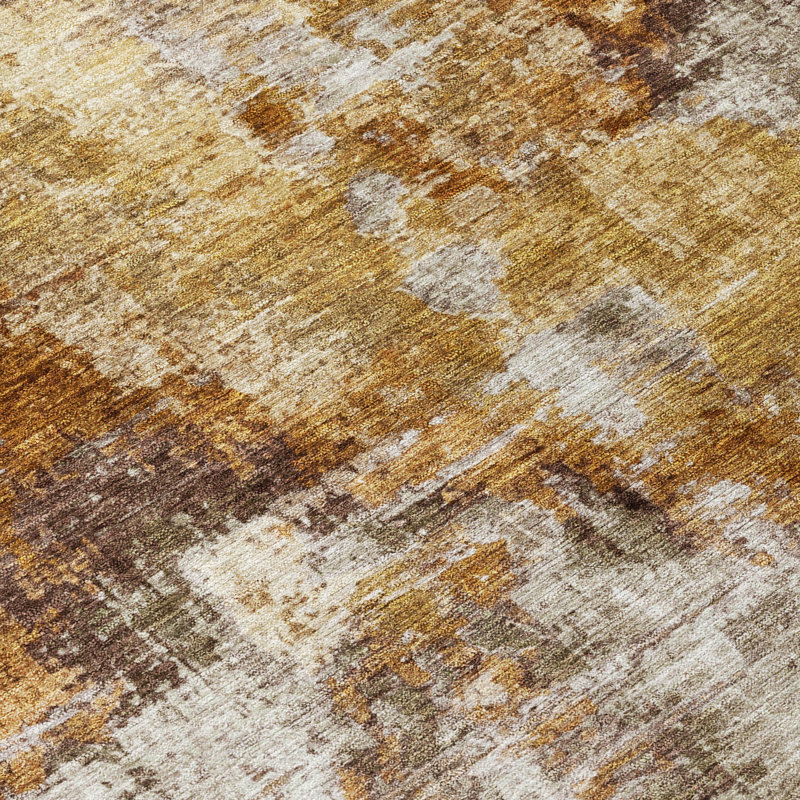 Tapis abstrait intérieur / extérieur lavable à la machine Efhantillonko ACN2300, Rectangle 1 pi 8 po x 2 pi 6 po