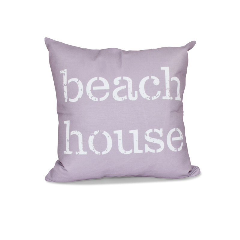 Beach Vacation Outdoor Reversible Throw Pillow, 18" H x 18" W, Lavender