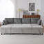 Canapés modulaires gris multifonctionnels avec rangement, tissu chenille, solution de salon moderne