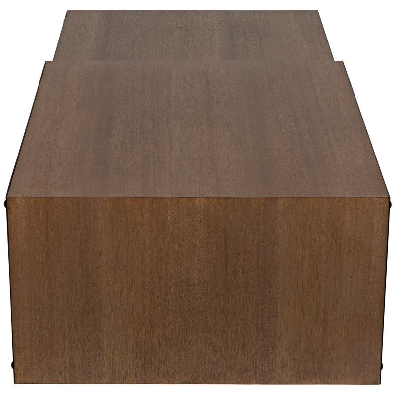 Nido Rectangular Dark Walnut and Matte Black Coffee Table