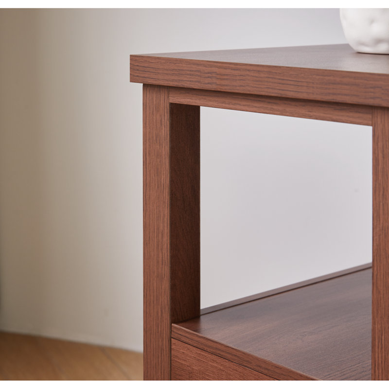 End Table with Charging Station,Side Tables with USB Ports & Outlets,Side Table with 2 Drawers, Small Wood Bedside Table, Small Rustic Side Table, Modern End Table with Drawer