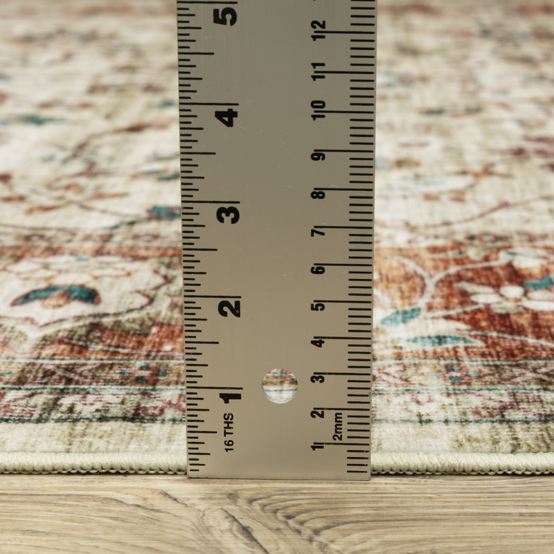 Tapis ivoire / rouille Maderia, Tapis de couloir 2 pi x 8 pi