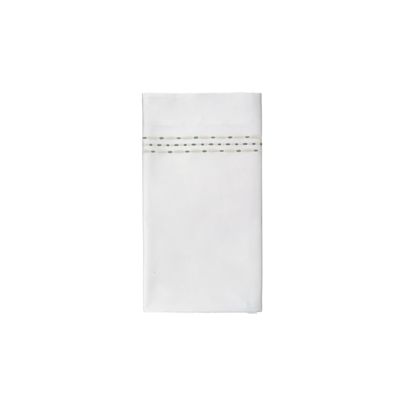 Semelle brodée à plat, Drap plat grand, Blanc/baie de cristal