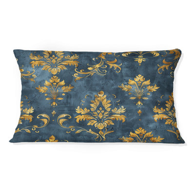 Coussin lombaire transitionnel bleu et doré
