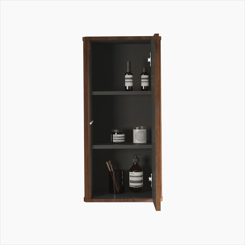 Striped Walnut Bathroom Floating Side Cabinet
