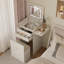 Dressing Table with LED Lighted Mirror, Makeup Vanity Desk with Stool and 2 Drawers, 50CM Desktop Vanity Table-1690793519