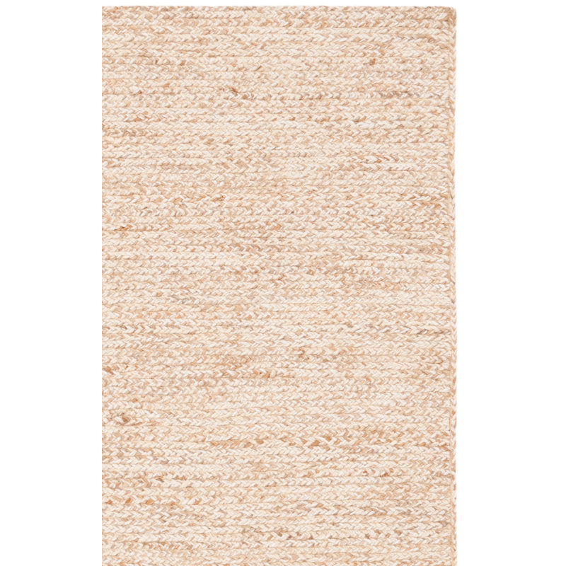Tapis ivoire / naturel en laine tissé à la main Jarieliz, Carré 6 pi