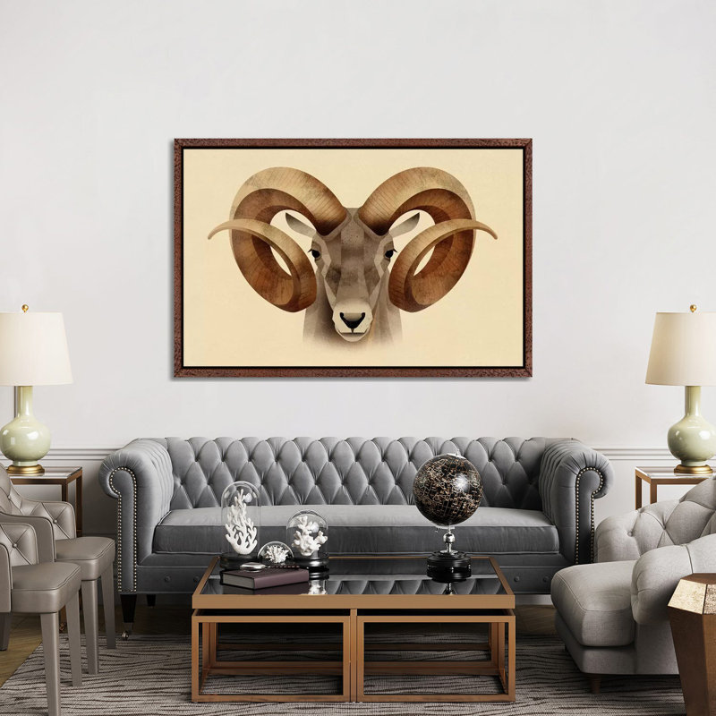 Urial by Dieter Braun - Print on Canvas, Classic Brown Wood Framed, 152.5 cm H x 101.5 cm W