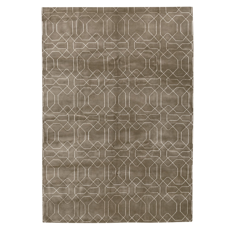 High-Quality Hand-Knotted Green Area Rug