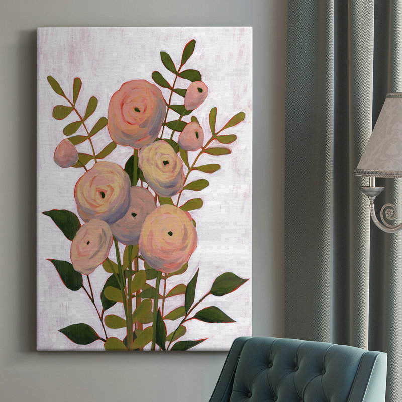 Flower Burst II - peinture sur toile tendue, H 18 po x l 12 po x P 1,5 po