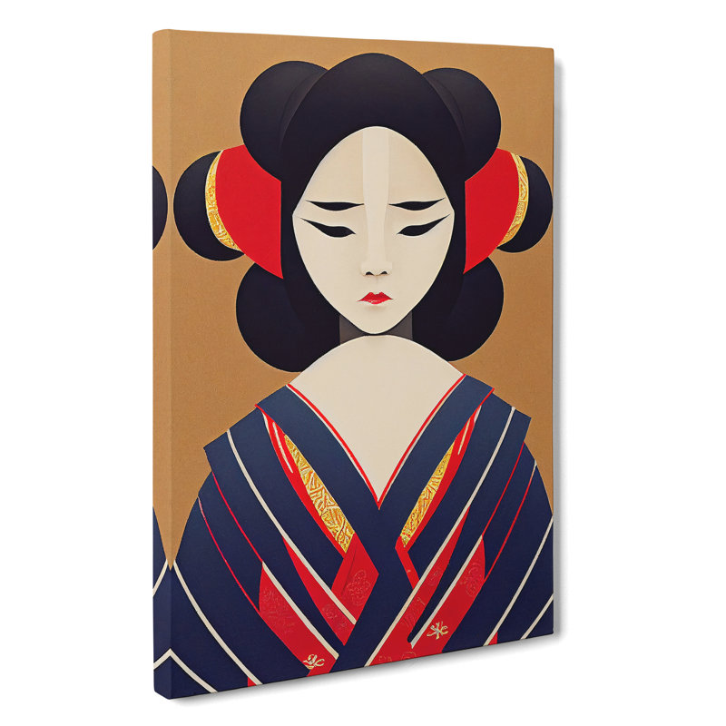 Artful Geisha No.5 - Wrapped Canvas Print, 50cm H x 35cm W x 3cm D