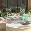 Chaise de patio pliante, ensemble de 4 chaises pliantes, chaises de jardin portatives avec accoudoirs, vert