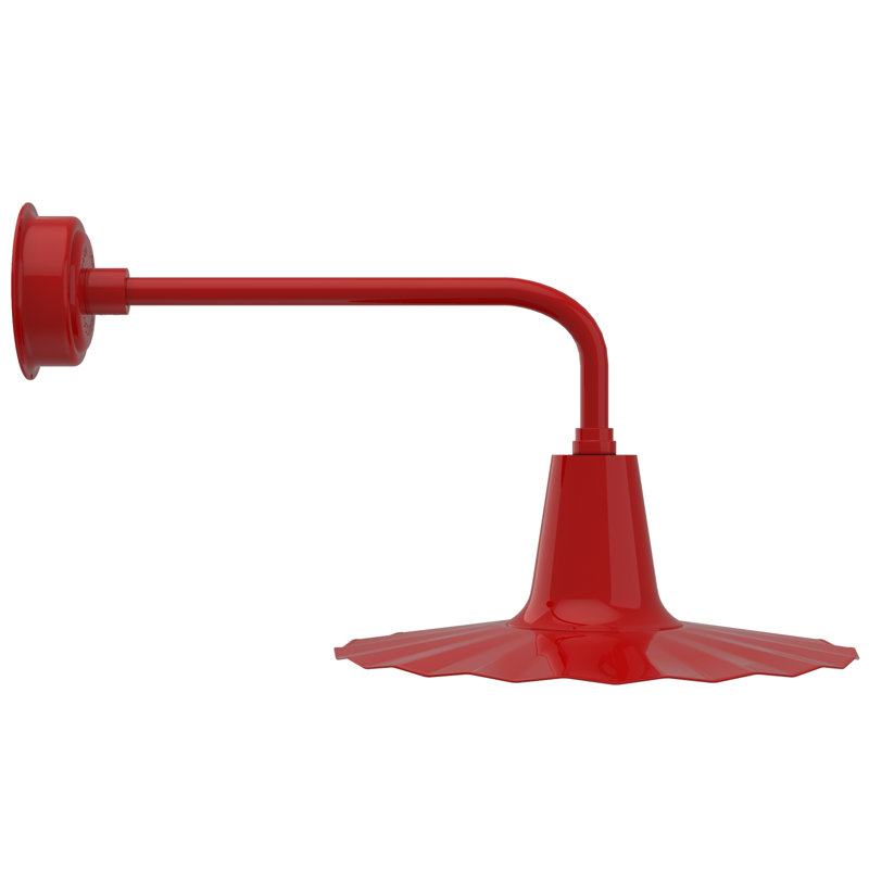 Luminaire de grange d’extérieur à del Iris, H 7,5 po x l 20 po x P 20 po, rouge
