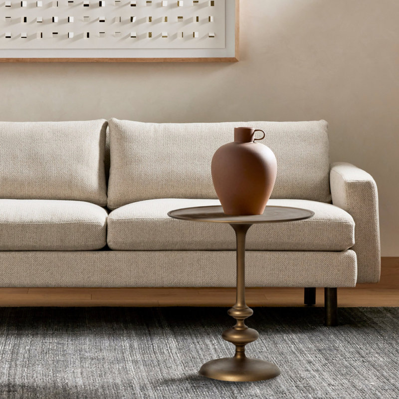 Marlow End Table, Matte Brass
