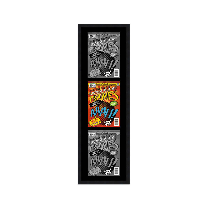 Afficher un collage de bandes dessinées, Noir / noir, 6,875 po x 10,5 po
