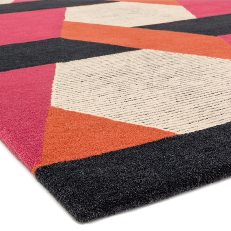 Deutsch Hand Woven Wool Orange/Grey Indoor Rug, Rectangle 200 x 300cm