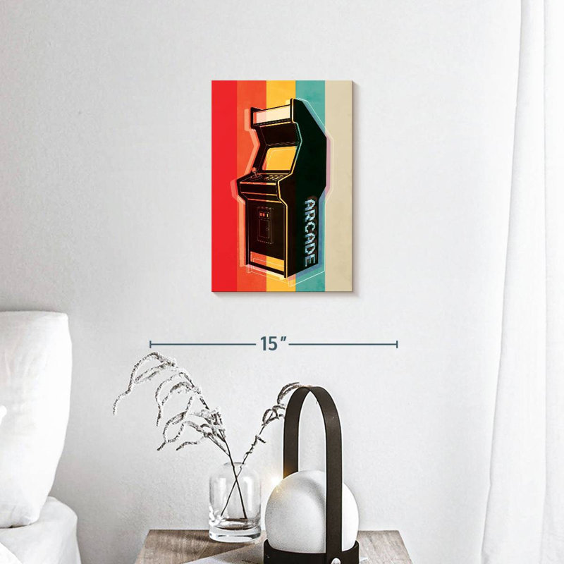 " Retro Arcade " Print, 12" H x 8" W x 1" D