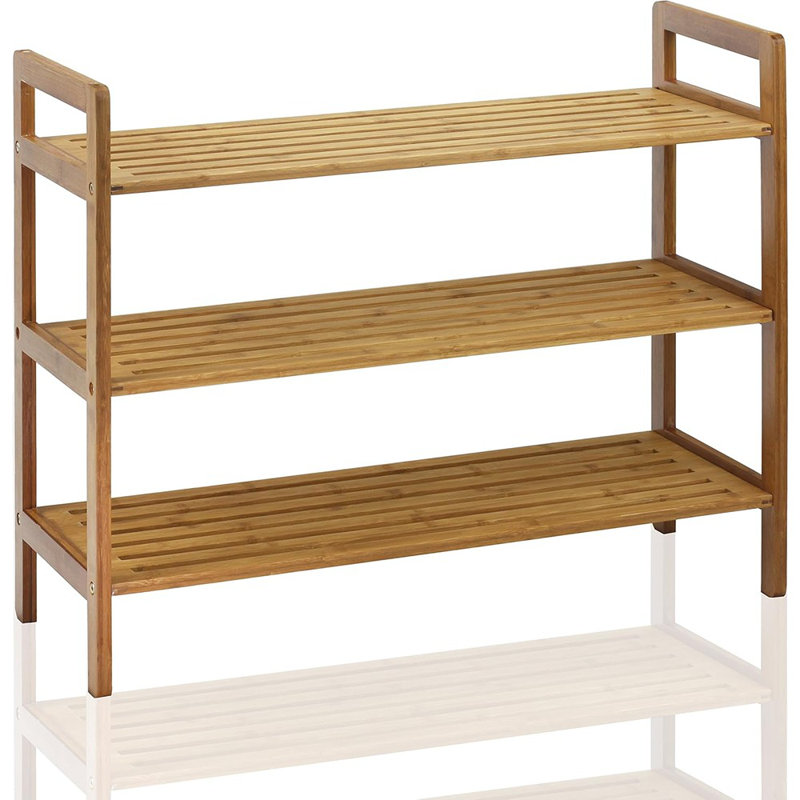 Range-chaussures à 3 niveaux en bambou, naturel