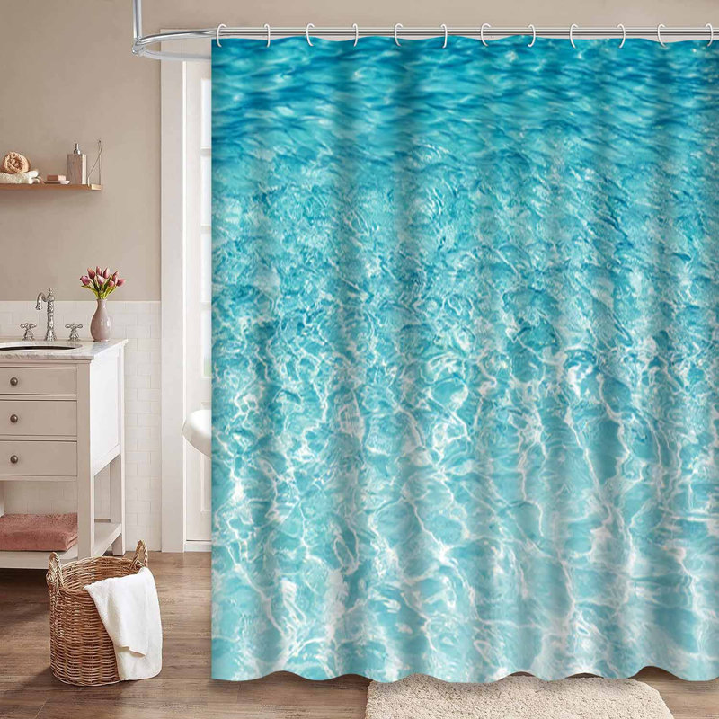 Eau bleue brillante, océan, lac, belle piscine, mer, sous l'eau avec 12 crochets, L 72 po x l 72 po