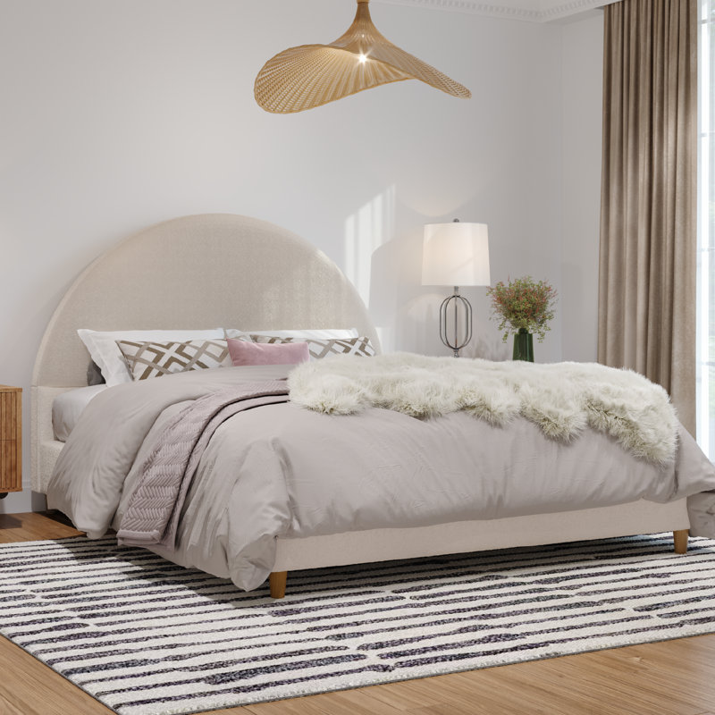 Base de lit tapissier Jodiel, Crème, Double
