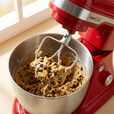 Electric Vertical Mixer, 4.8 Quart Capacity, 12 Speed Settings, Tilting Head, Suitable For Home Kitchens, Equipped With Egg Beater, Mixing Paddle, Mixing Bowl, Wild Red Colour