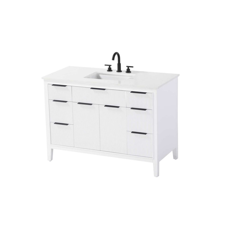 Meuble-lavabo simple 48 po blanc, Blanc, 48"