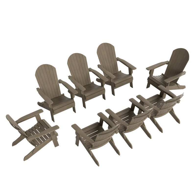 Chaise Adirondack pliante en plastique Arrlo, Taupe