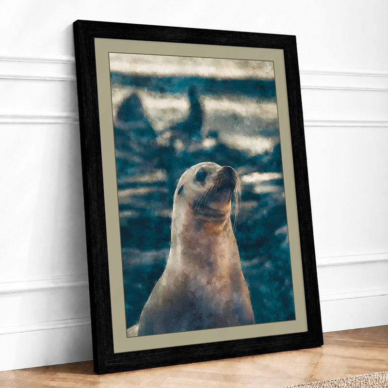 Seal At Rest Coastal - Print, A3 - 42.0 x 29.7 cm, Black