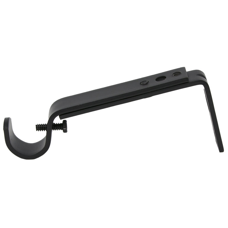 Tringle à rideaux simple réglable de 28 à 48 po Liliya, Noir, H 1 po x l 84 po x P 1 po