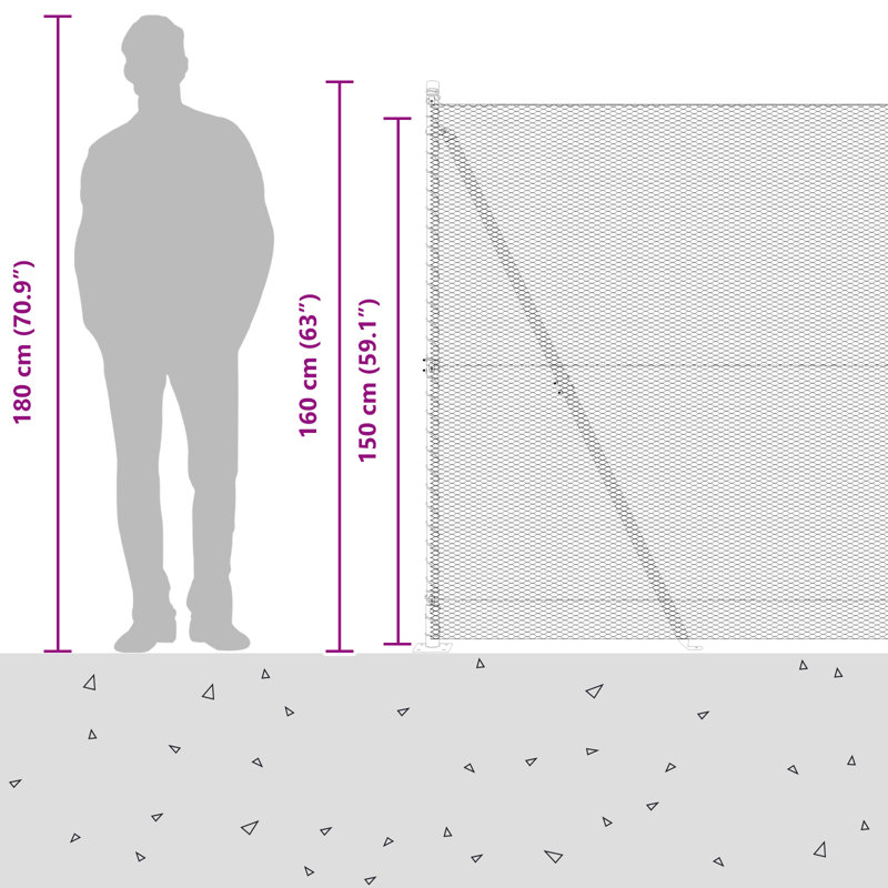 Vidaxl Hexagon Fence Galvanised Steel, Silver, 150cm H x 1000cm W