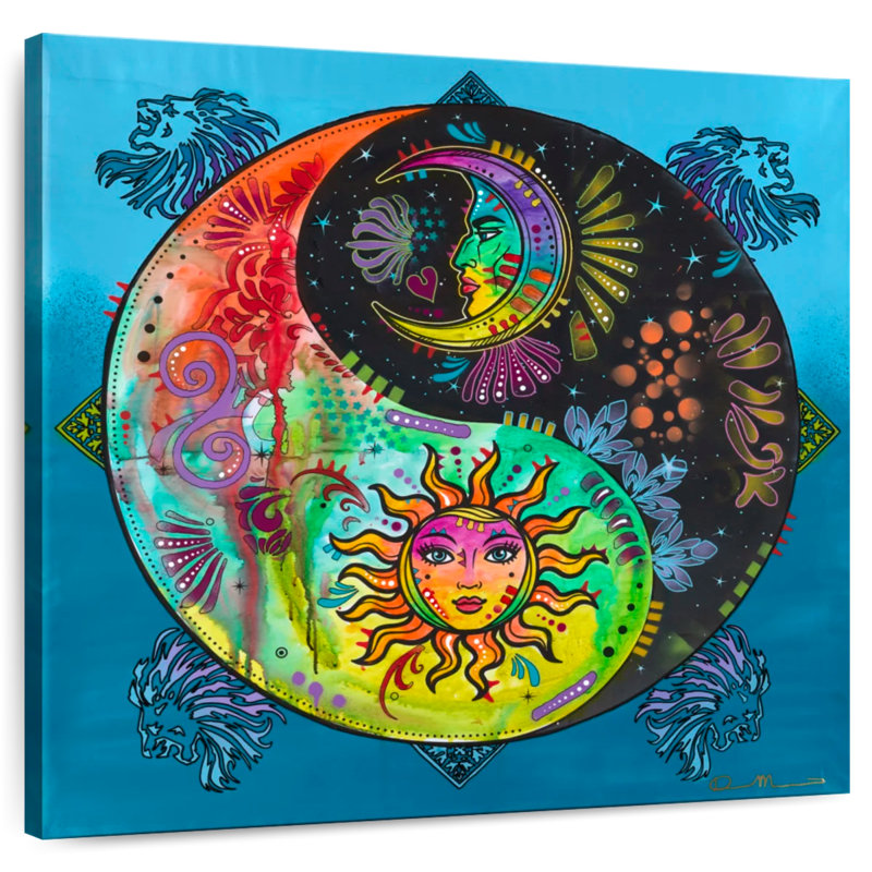 Adella Yin Yang - Sun And Moon, 39" H x 39" W