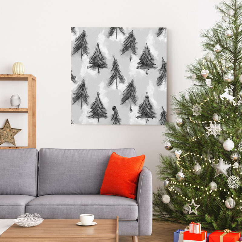 Arbre de Noël brun, reproduction d’art sur toile tendue, H 40 po x l 40 po x P 1 po