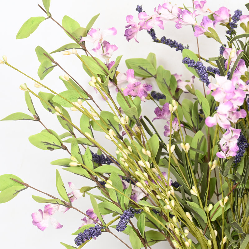Arrangement floral de baies artificielles de 24 po pour le remplissage de vase et le long feuillage floral de la campagne