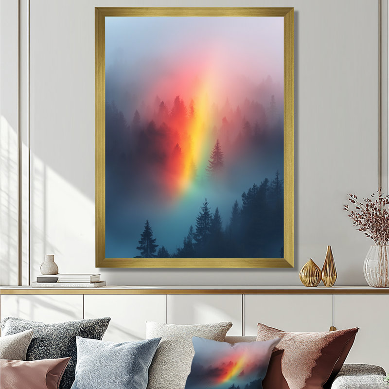 Glender - paysages, art mural sur toile, H 20 po x l 12 po, Reproduction encadrée d'une seule photo, Or