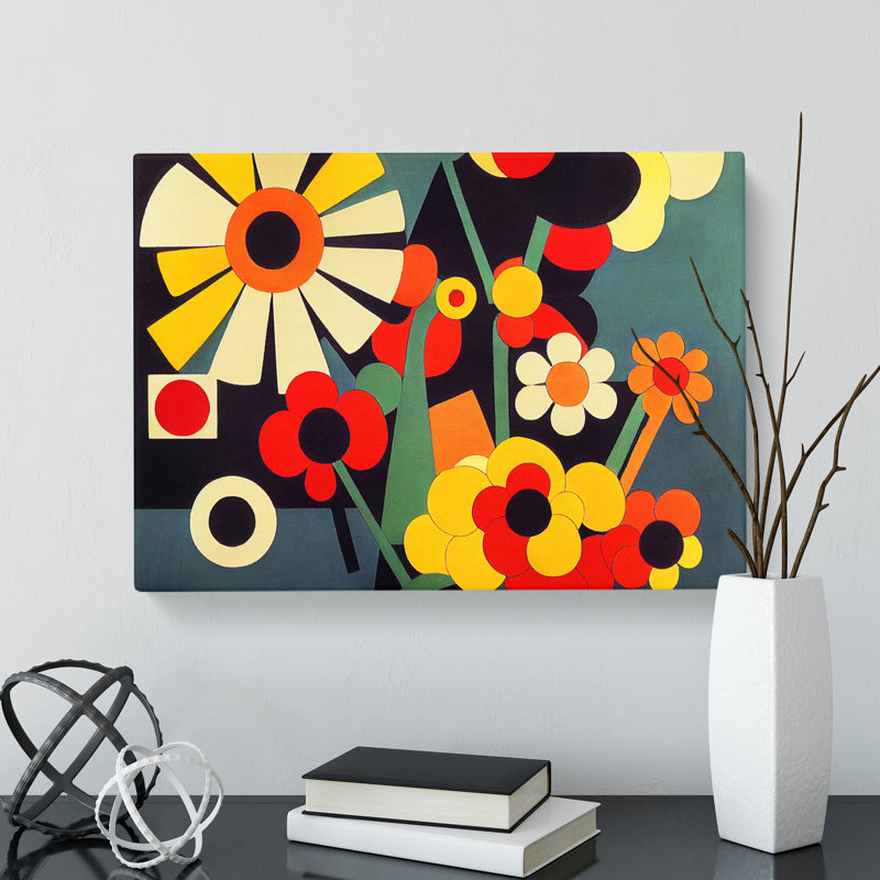 Unforgettable Abstract Flowers - Wrapped Canvas, 50cm H x 76cm W x 3cm D