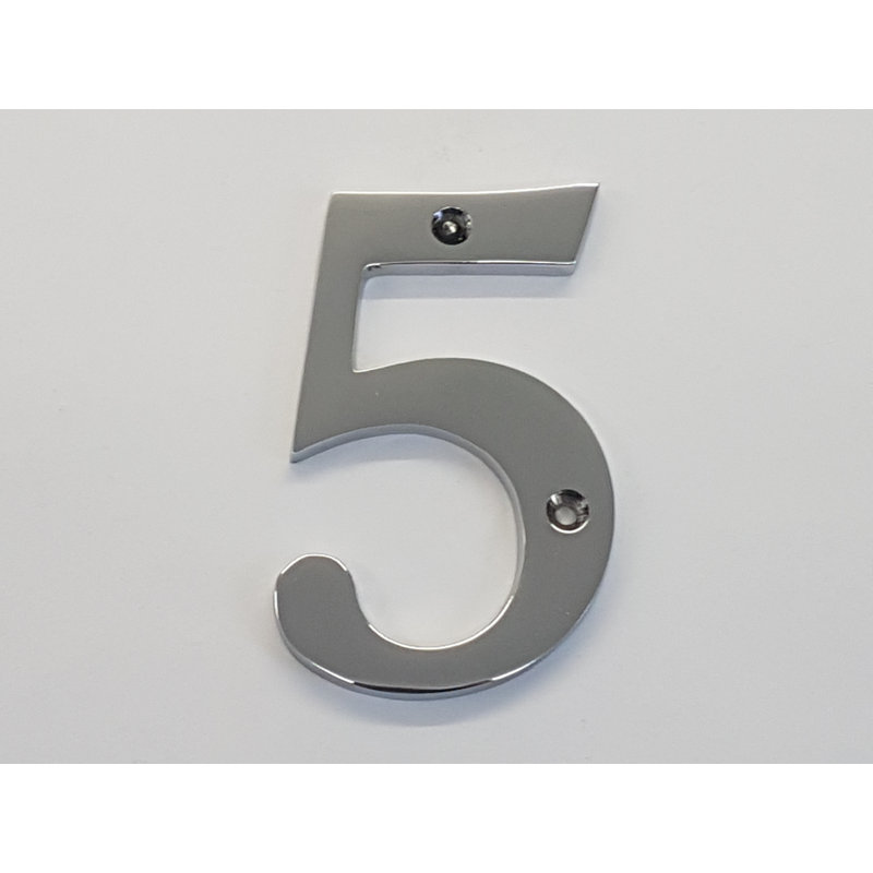 Tamas 10cm H Reflective Metal House Number, 5