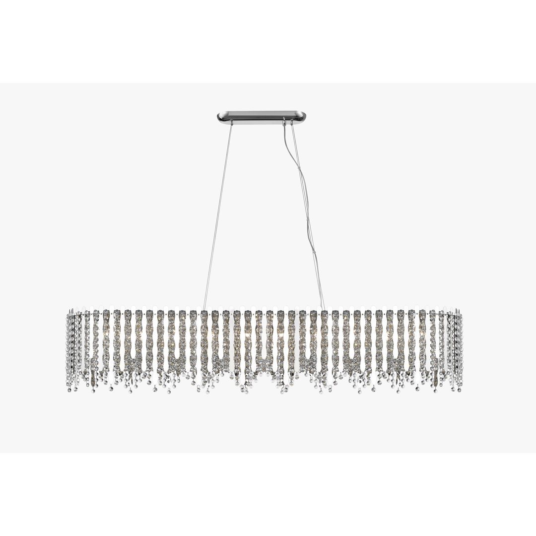 10 - Light Crystal Linear LED Pendant with Crystal Accents