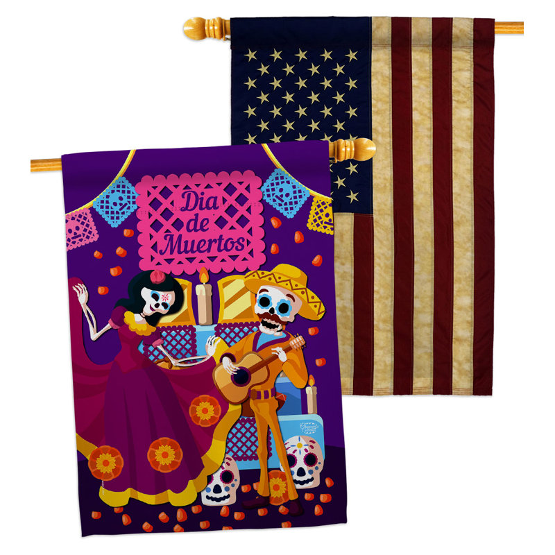 Drapeau de maison en polyester 2 côtés 3 pi 3 po x 2 pi