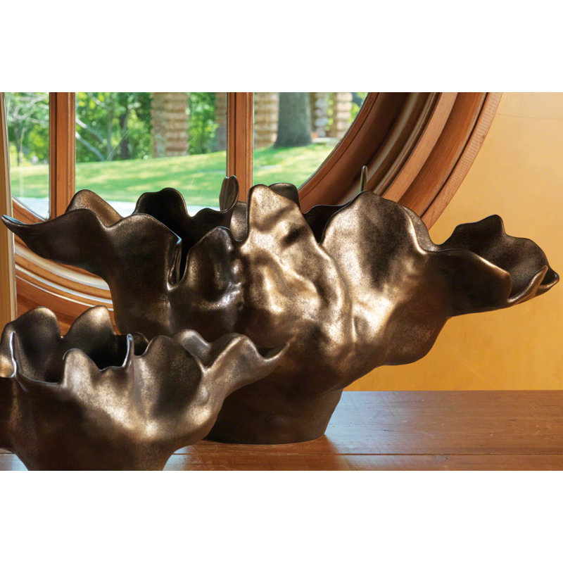 Meteor Decorative Bowl, Medium (10.5'' H x 22'' W x 12'' D), Bronze