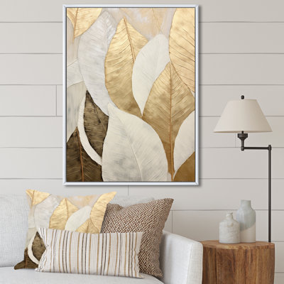 Gold Minimalism Leaves Collage III - Print