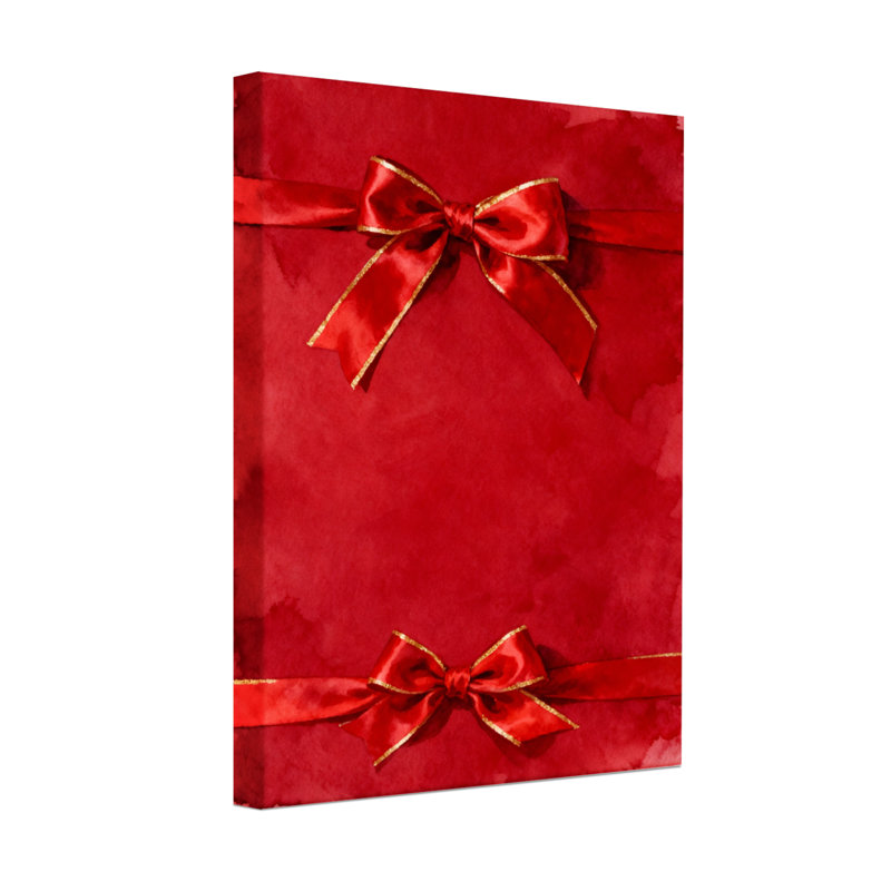 Fond de Noël en velours rouge avec des nœuds garnis d'or